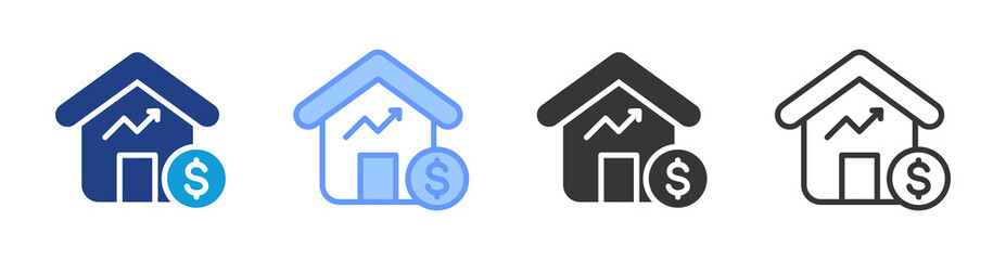 Home Equity icon set multiple style collection