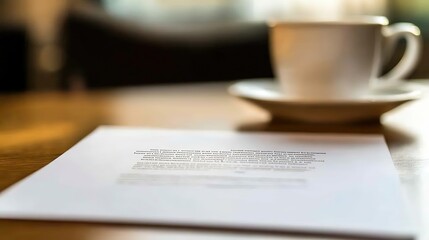 Close-up of a desk with a termination letter and a coffee cup, symbolizing employee layoffs and workplace challenges. Concept of job loss, corporate downsizing, and career uncertainty in