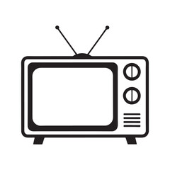 Vintage Television Icon with Antennas and Control Knobs