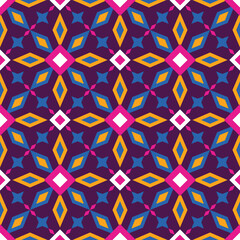 seamless geometric pattern with flowers