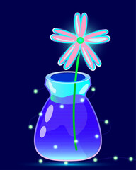Cartoon flower. Spring flower. Magic flower. Vector. Vector flower. Poster flower.