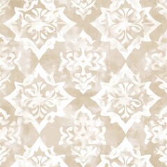 Minimalistic Islamic-inspired abstract floral arabesque design in soft tones. Generative AI