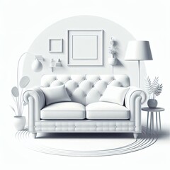 modern living room with sofa