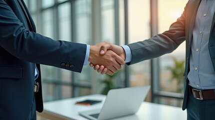 Business people shaking hands with each other in the office