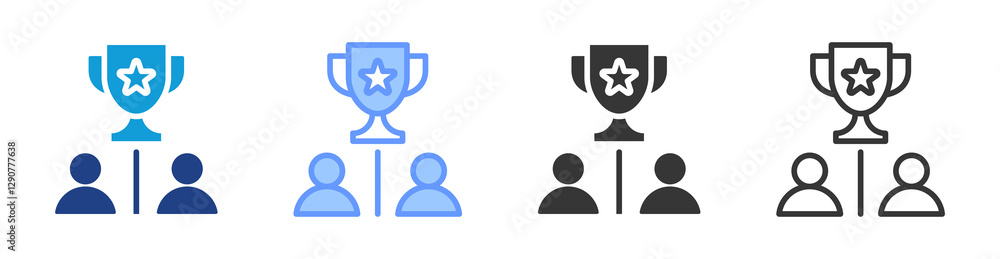 Poster competition icon set multiple style collection
