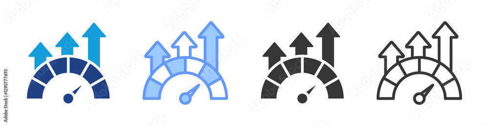 Poster Performance icon set multiple style collection