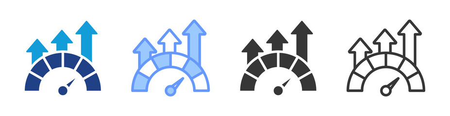 Obraz premium Performance icon set multiple style collection