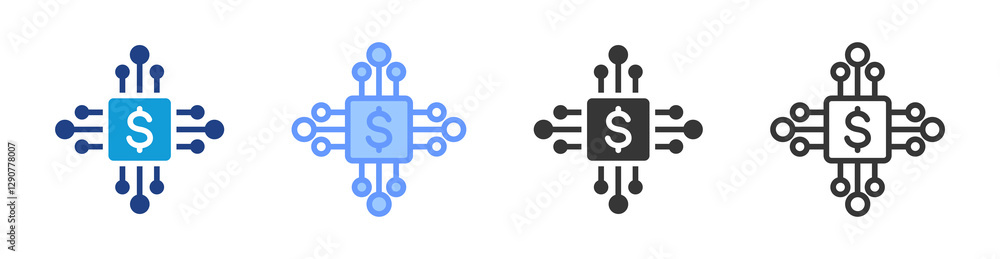 Poster Artificial Intelligence icon set multiple style collection