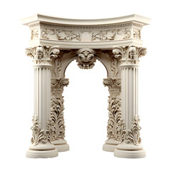Classic column arch design isolated on transparent background