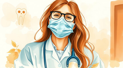 young woman doctor with stethoscope