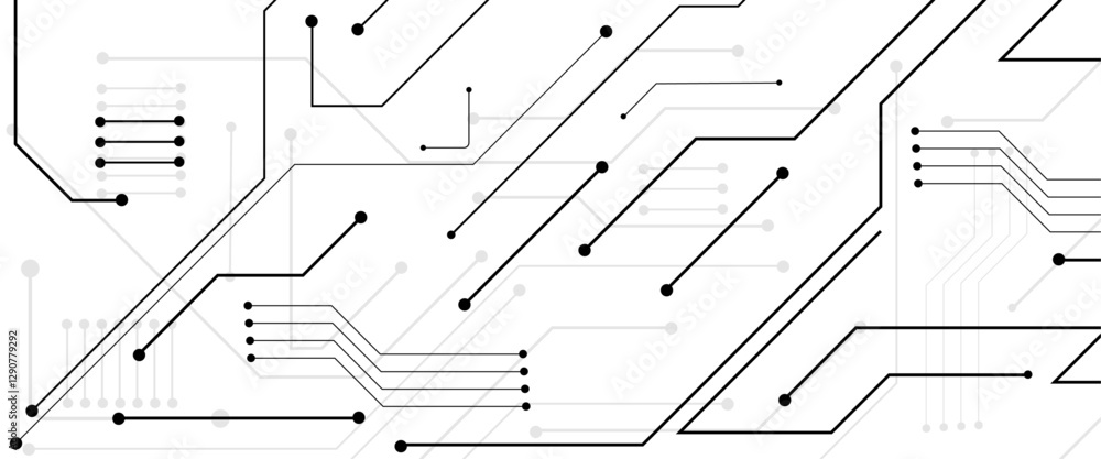 Aufkleber Vector abstract technology on white background. Abstract futuristic circuit board Illustration, Circuit board with various technology elements.