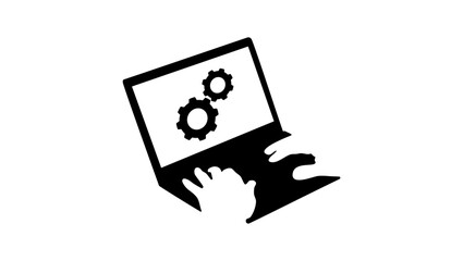 System administrator symbol, black isolated silhouette