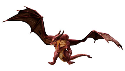 Fototapeta premium 3D Rendering Fairy Tale Dragon on White