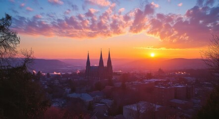 Helena City Skyline: A Breathtaking View of the Valley at Sunrise