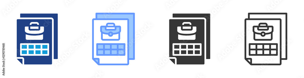 Poster Spreadsheet icon set multiple style collection