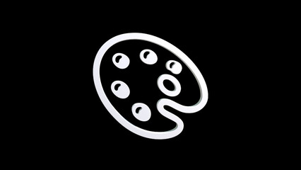 black and white pallet canvas icon 3D
