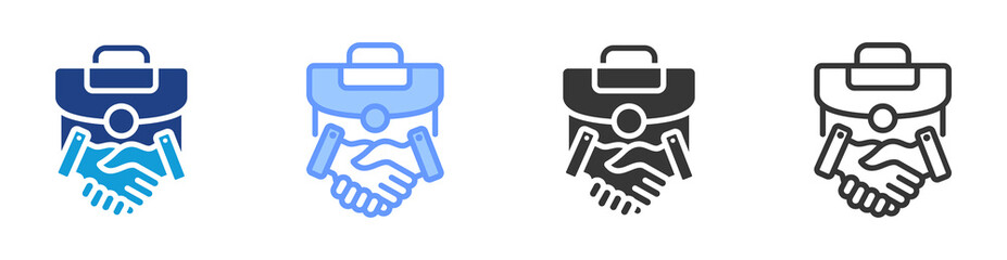 Collaboration icon set multiple style collection