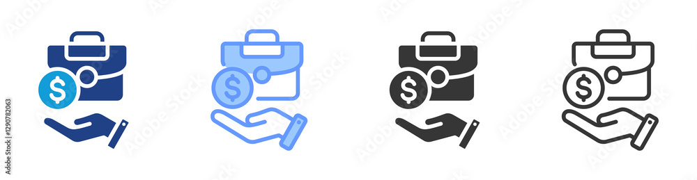 Poster payroll icon set multiple style collection