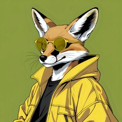 Obraz premium fox wearing a beautiful jacket