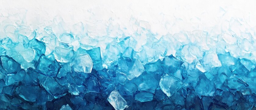 Blue ice texture background, crushed ice cubes, cold blue ice, natural ice patterns, icy surface for drinks and beverages, fresh cool background design.