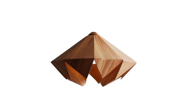 Simple wooden tent-shaped house isolated on white background