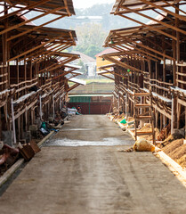 Traditional wooden goat pen