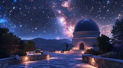 Obraz premium Observatory under the Milky Way.