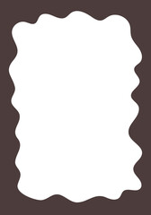 Groovy frame jagged scallop edge, frame text box or border. Curve funky y2k retro form, geometric shape, framework. Wiggle figure, rectangle