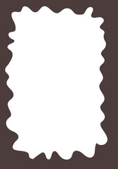 Groovy frame jagged scallop edge, frame text box or border. Curve funky y2k retro form, geometric shape, framework. Wiggle figure, rectangle