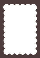Fototapeta premium Groovy frame jagged scallop edge, frame text box or border. Curve funky y2k retro form, geometric shape, framework. Wiggle figure, rectangle