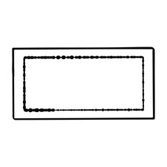 rectangle with two outlines. The outer outline is a rectangle with straight lines, while the inner outline is also rectangular but with wavy lines.