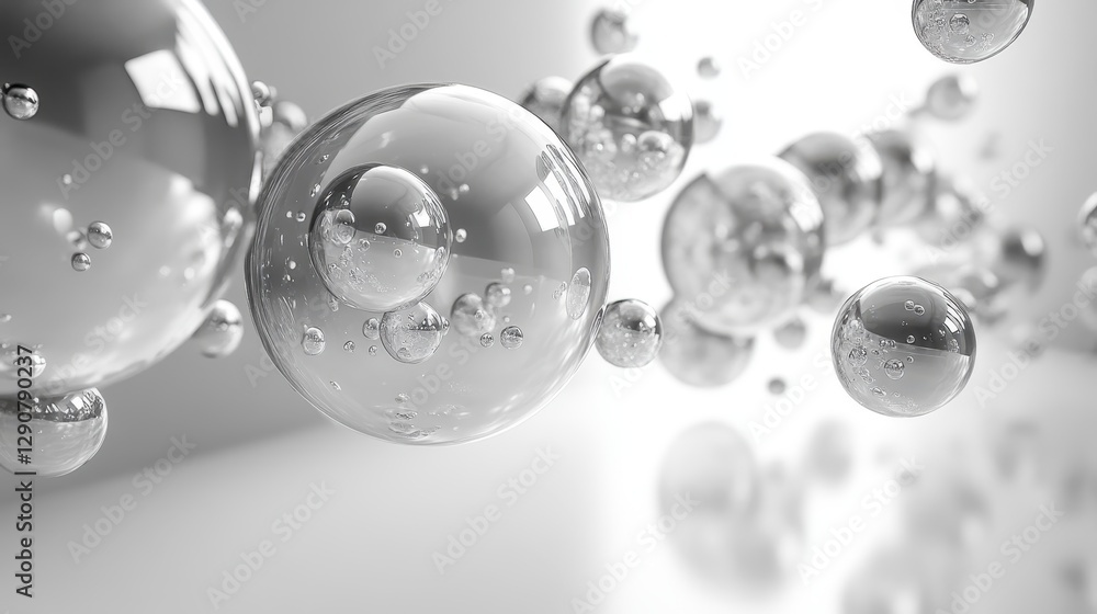 Aufkleber abstract yet methodical collection of monochrome bubbles, each carefully placed and highlighted with