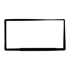 simple hand drawn black rectangle with wavy, uneven lines vector illustration. Sketch