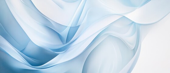 Obraz premium Blue abstract background with soft waves and smooth textures, ideal for digital art, website design, and creative projects. Light and airy composition.