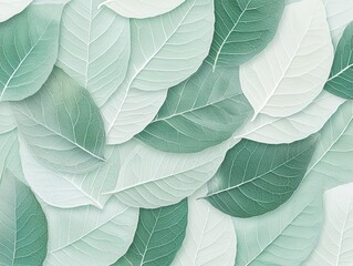 Obraz premium Nature scene featuring delicate green leaves close-up artistic plant texture serene environment aesthetic viewpoint