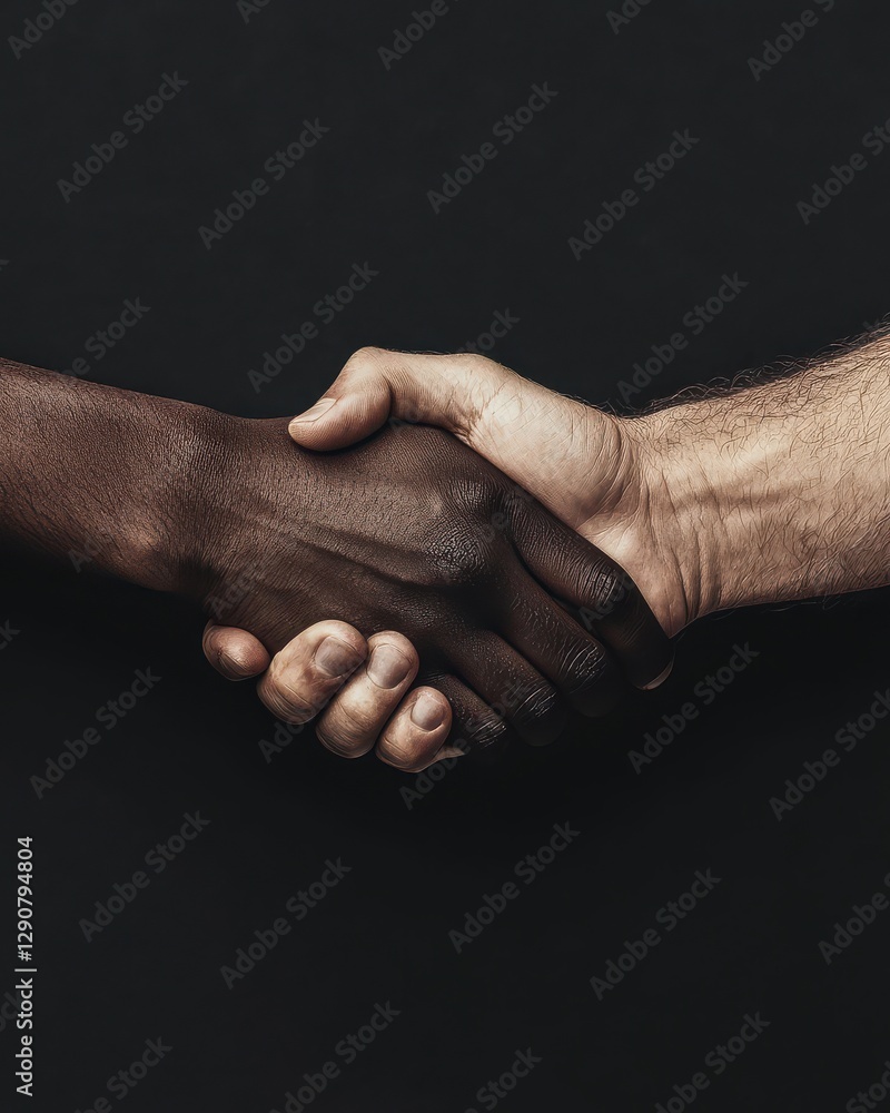 Poster collaboration and unity global context dark background close-up community concept