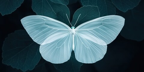 Captivating butterfly display nature macro dark green leaves close-up beauty of flight