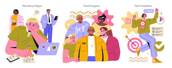 ADHD Friendly. Flat Vector Illustration