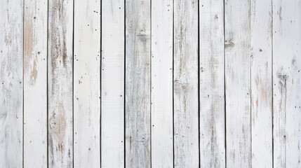 Fototapeta premium Weathered white wooden background, rustic planks, vertical boards, aged wood texture for design, crafts, photography projects, and DIY decor.