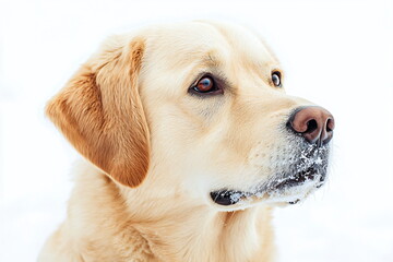 Portrait of a dog on a white background