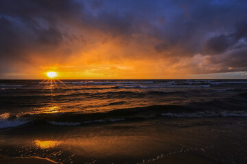 Sunset at the beach Saulkrasti, Latvia