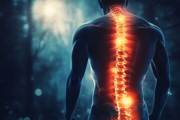 3D Illustration of Male Feeling the Shoulder Pain or Backache