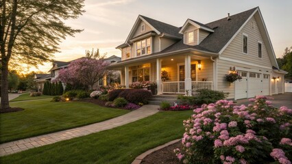 Suburban Dream Homes:  Charming Houses, Picturesque Neighborhoods, Perfect Family Homes, Ideal Residential Settings