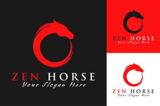 Zen Horse Veterinary Clinic Logo, yoga logo.