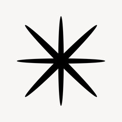 Fototapeta premium Minimalist black eight-pointed star vector