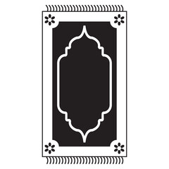 Prayer Mat Silhouette. Isolated on White Background. Vector Illustration