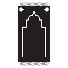 Prayer Mat Silhouette. Isolated on White Background. Vector Illustration