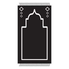 Prayer Mat Silhouette. Isolated on White Background. Vector Illustration
