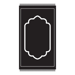 Prayer Mat Silhouette. Isolated on White Background. Vector Illustration