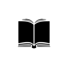 [Black ink drawing of open book]